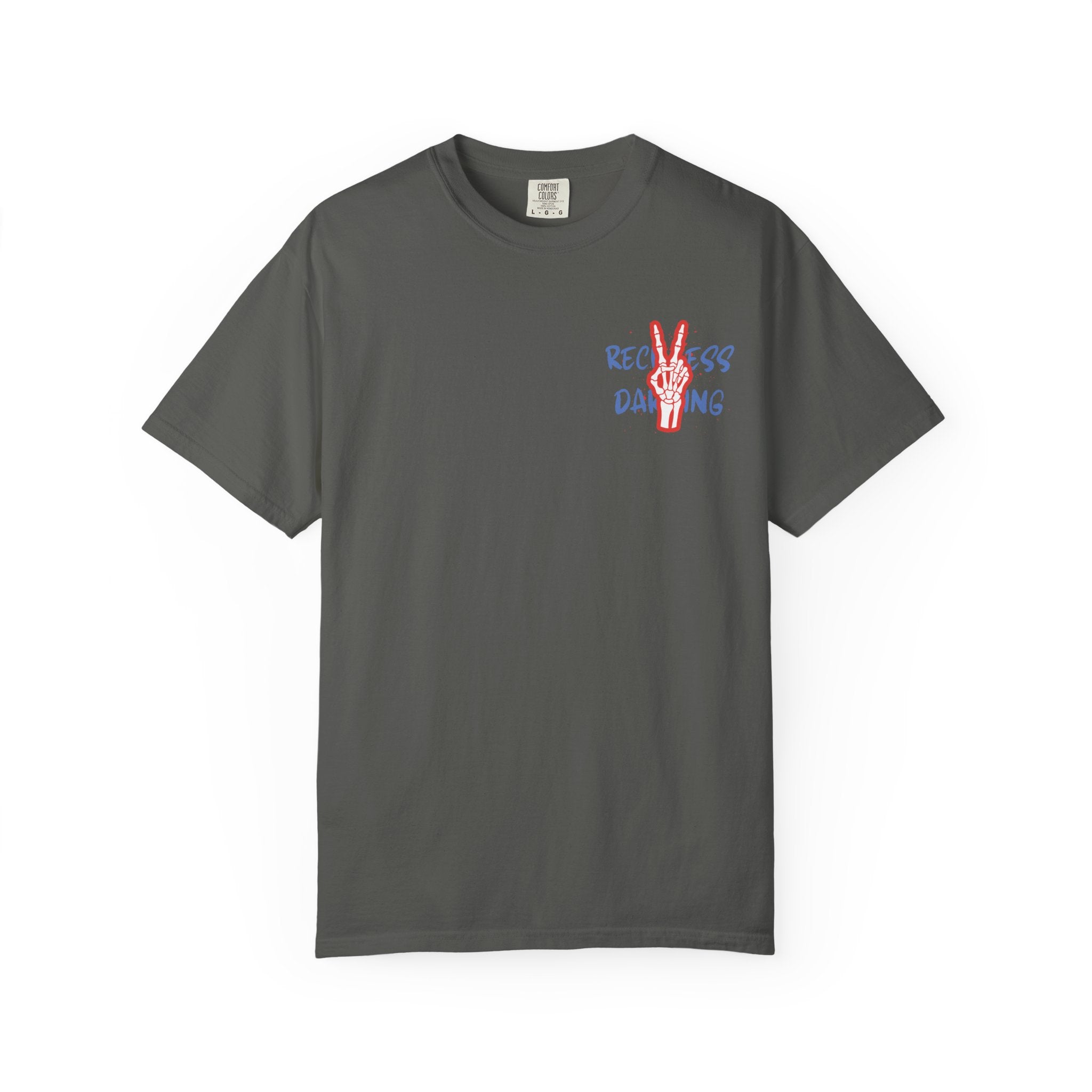Red White and Reckless T-Shirt — Patriotic Peace-Sign Graphic Tee
