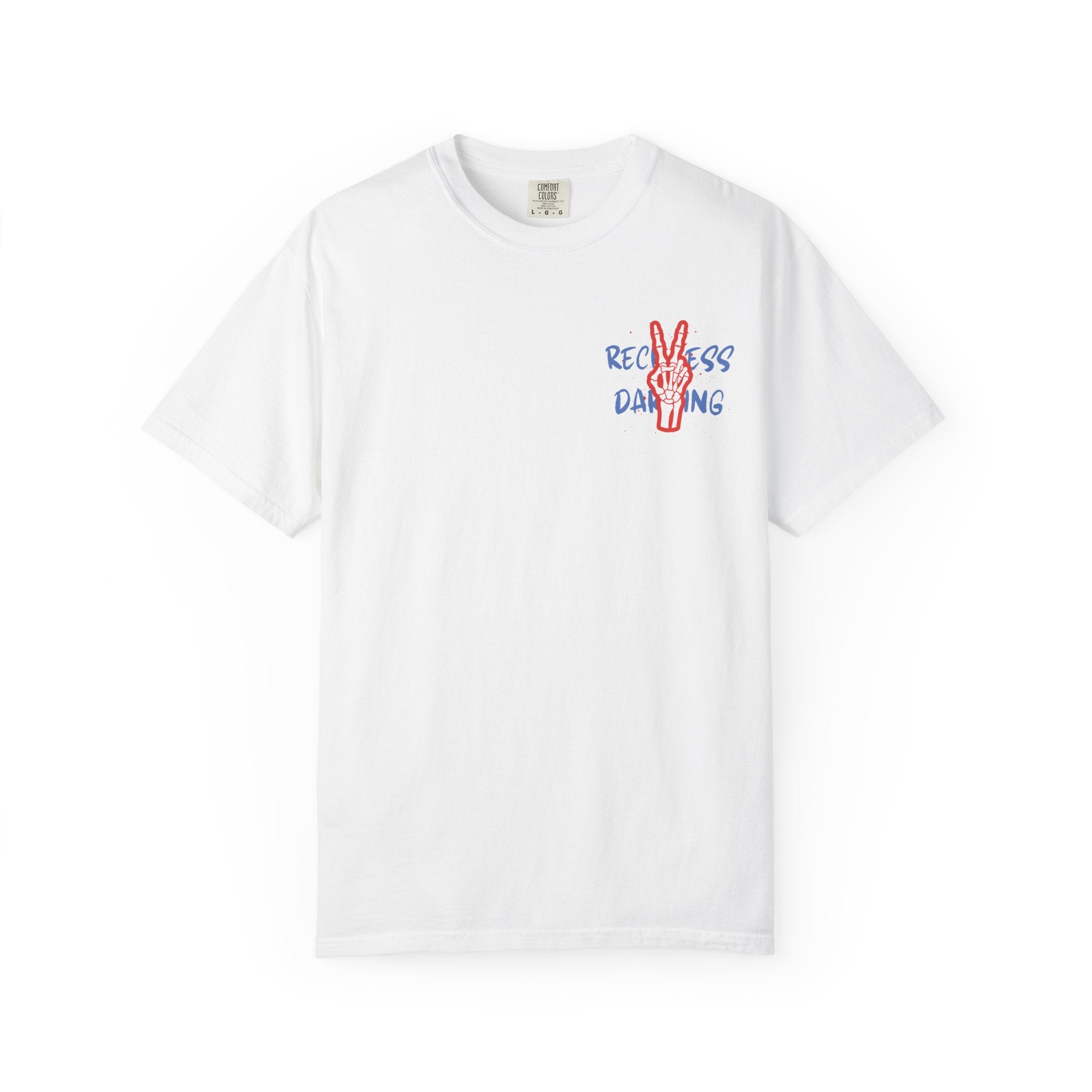 Red White and Reckless T-Shirt — Patriotic Peace-Sign Graphic Tee