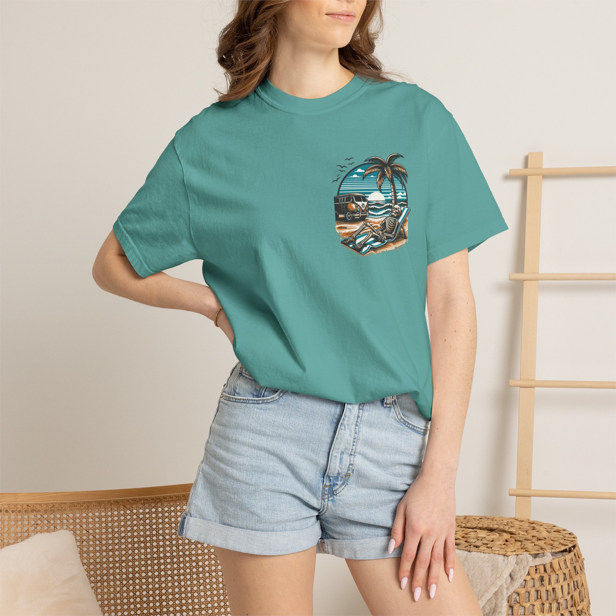 Graphic T-Shirt — "Reckless Darling: Tan Lines, Thick Thighs & Bad Decisions" Beach Van Design