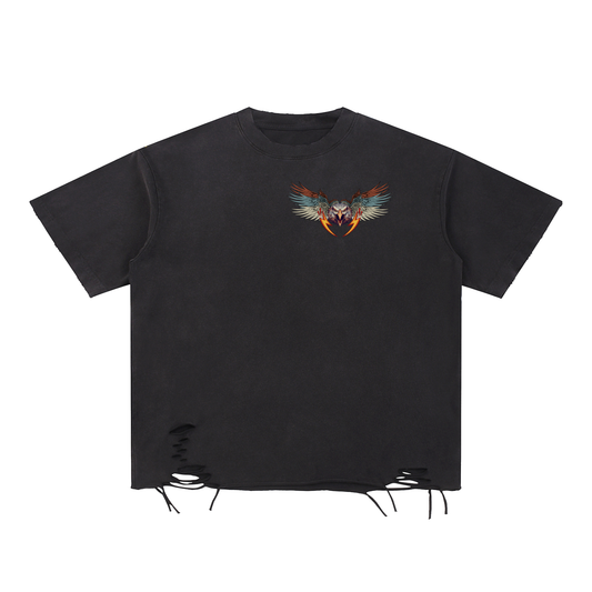 Snow Washed Raw-Hem T-Shirt - Reckless Darling World Tour