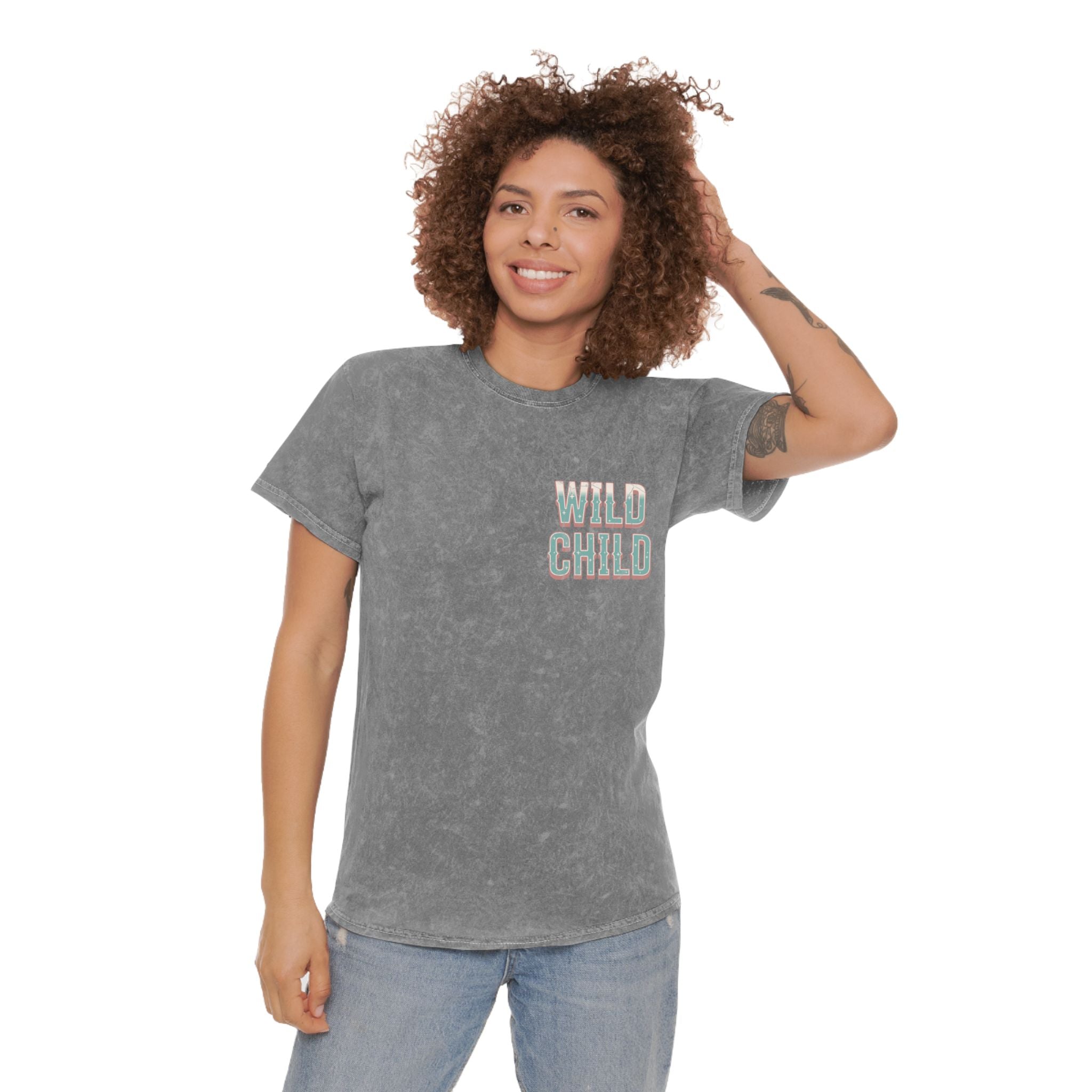 Wild Child Mineral Wash T-Shirt — Vintage Pastel Graphic Tee