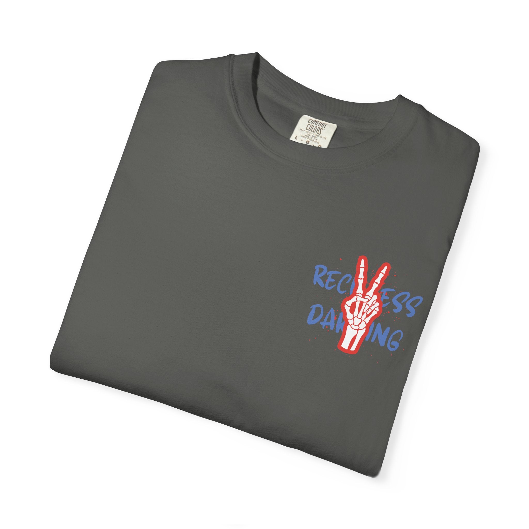 Red White and Reckless T-Shirt — Patriotic Peace-Sign Graphic Tee