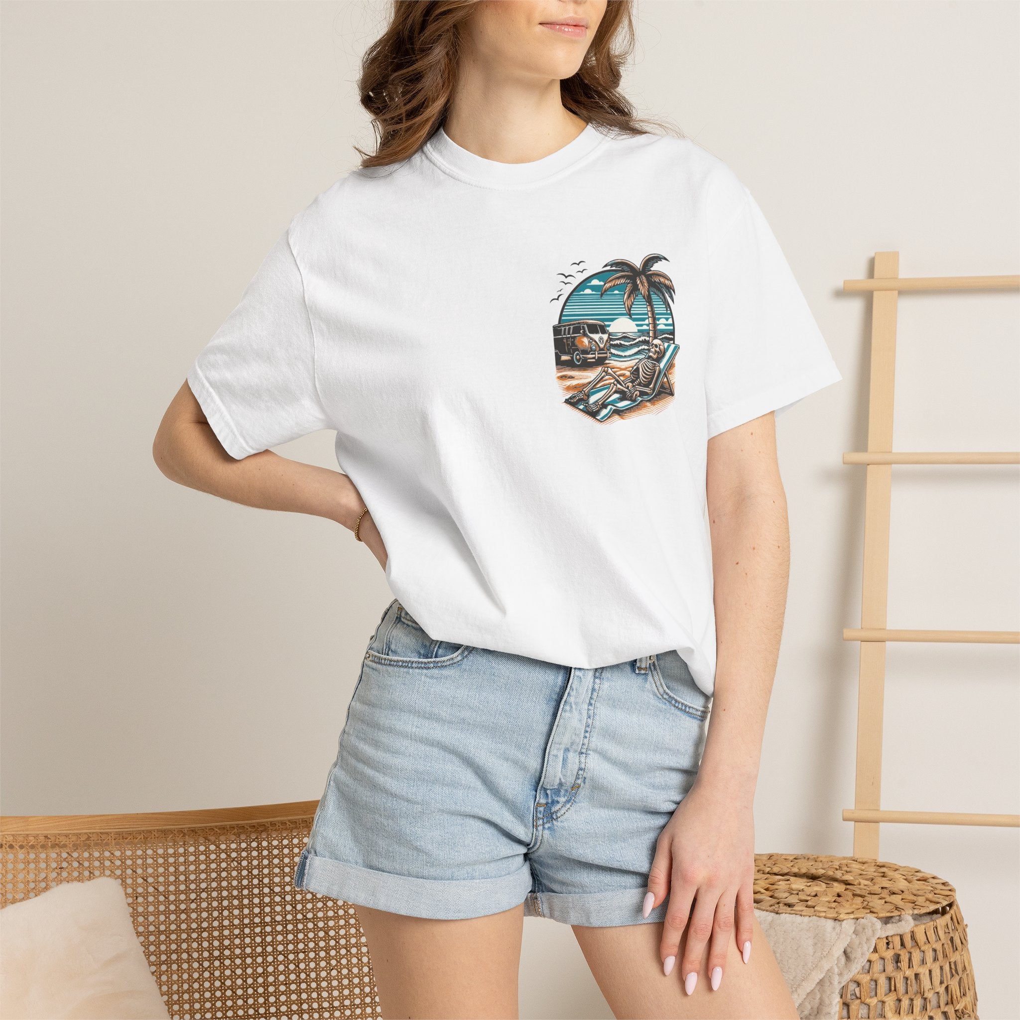 Graphic T-Shirt — "Reckless Darling: Tan Lines, Thick Thighs & Bad Decisions" Beach Van Design