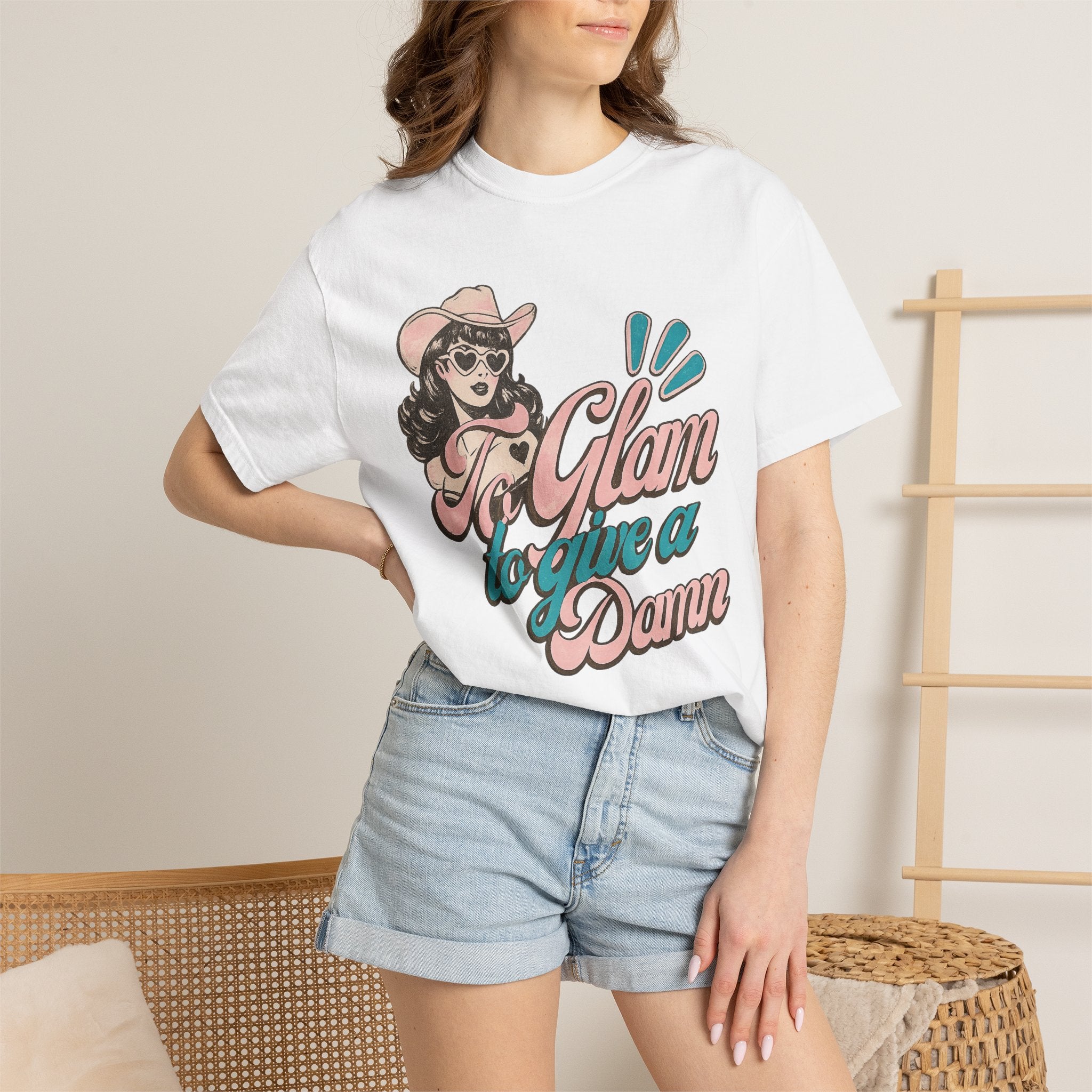 Retro Cowgirl 'To Glam to Give a Damn' Graphic Tee
