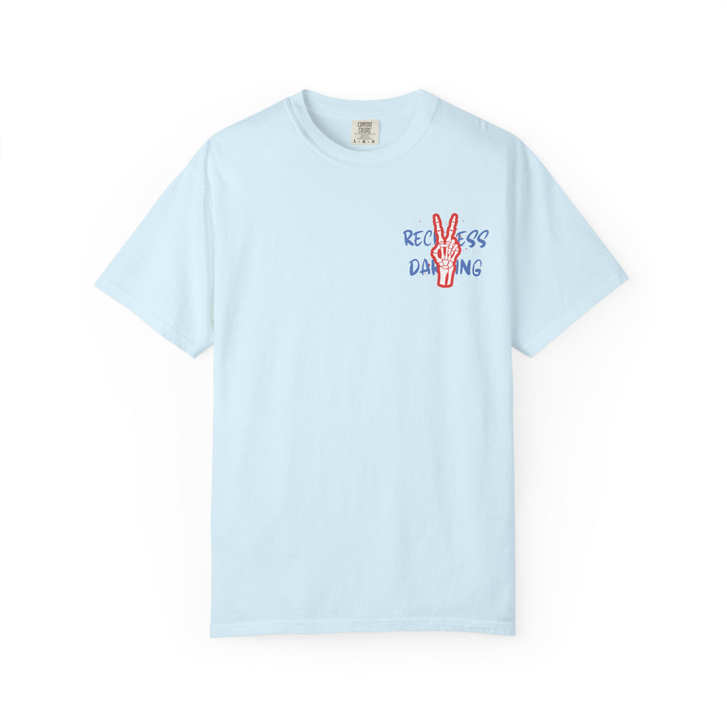 Red White and Reckless T-Shirt — Patriotic Peace-Sign Graphic Tee
