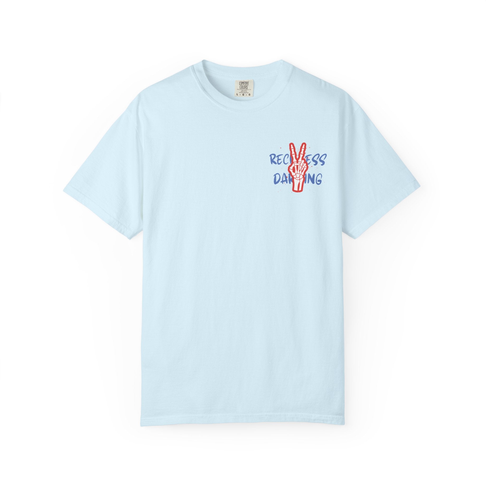Red White and Reckless T-Shirt — Patriotic Peace-Sign Graphic Tee