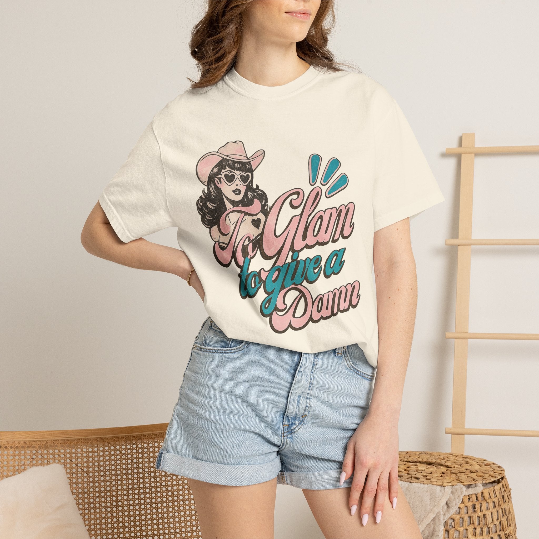 Retro Cowgirl 'To Glam to Give a Damn' Graphic Tee