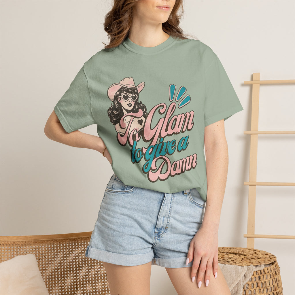Retro Cowgirl 'To Glam to Give a Damn' Graphic Tee
