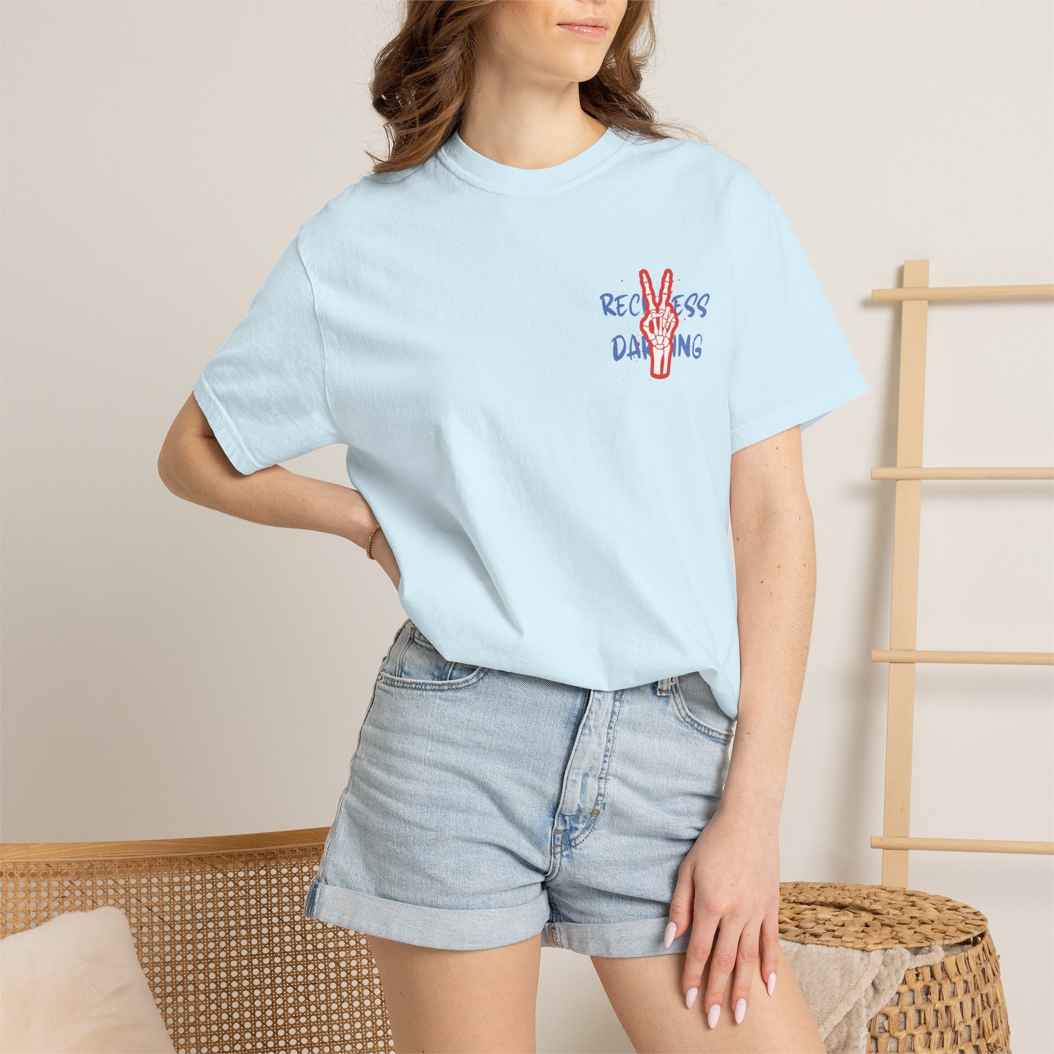 Red White and Reckless T-Shirt — Patriotic Peace-Sign Graphic Tee