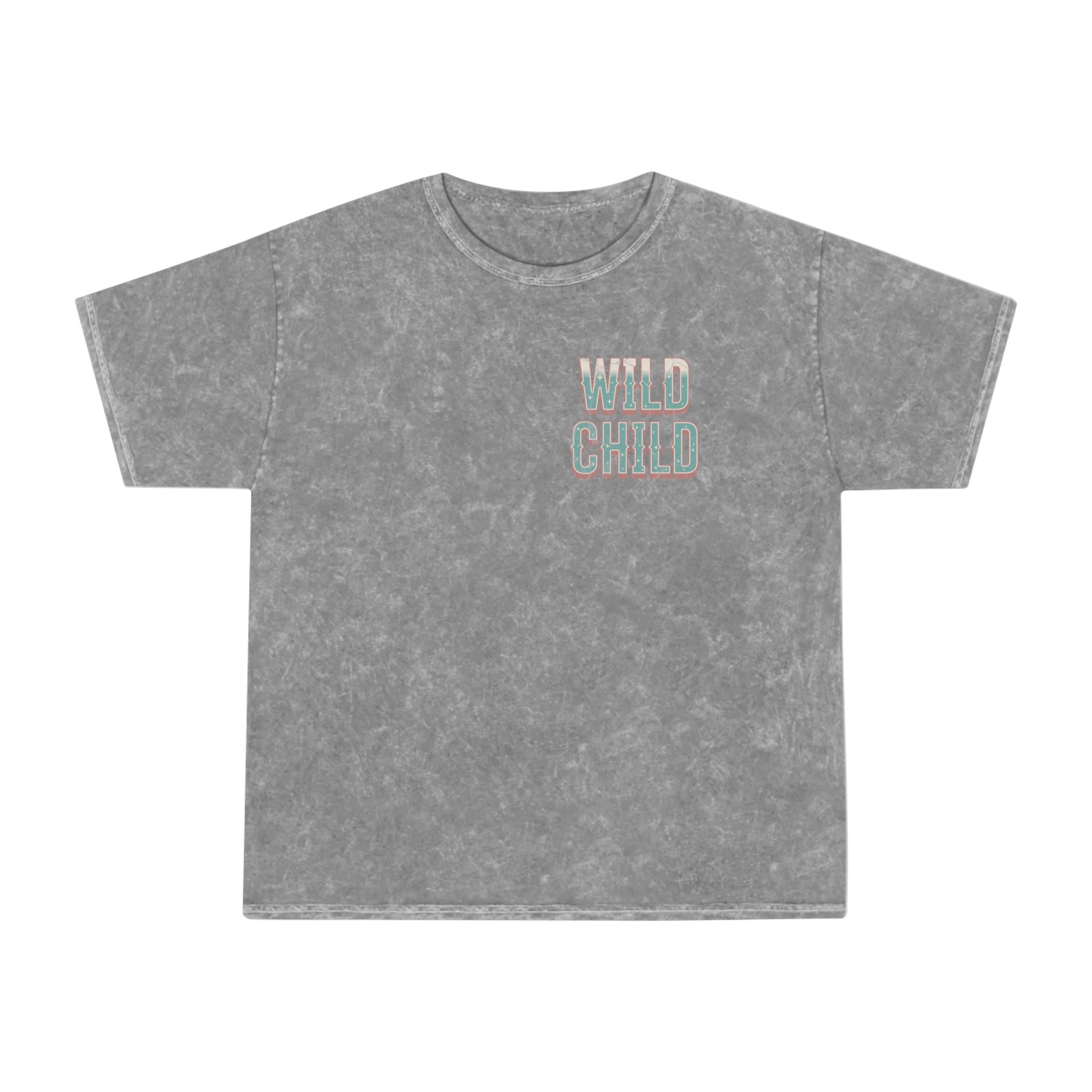 Wild Child Mineral Wash T-Shirt — Vintage Pastel Graphic Tee