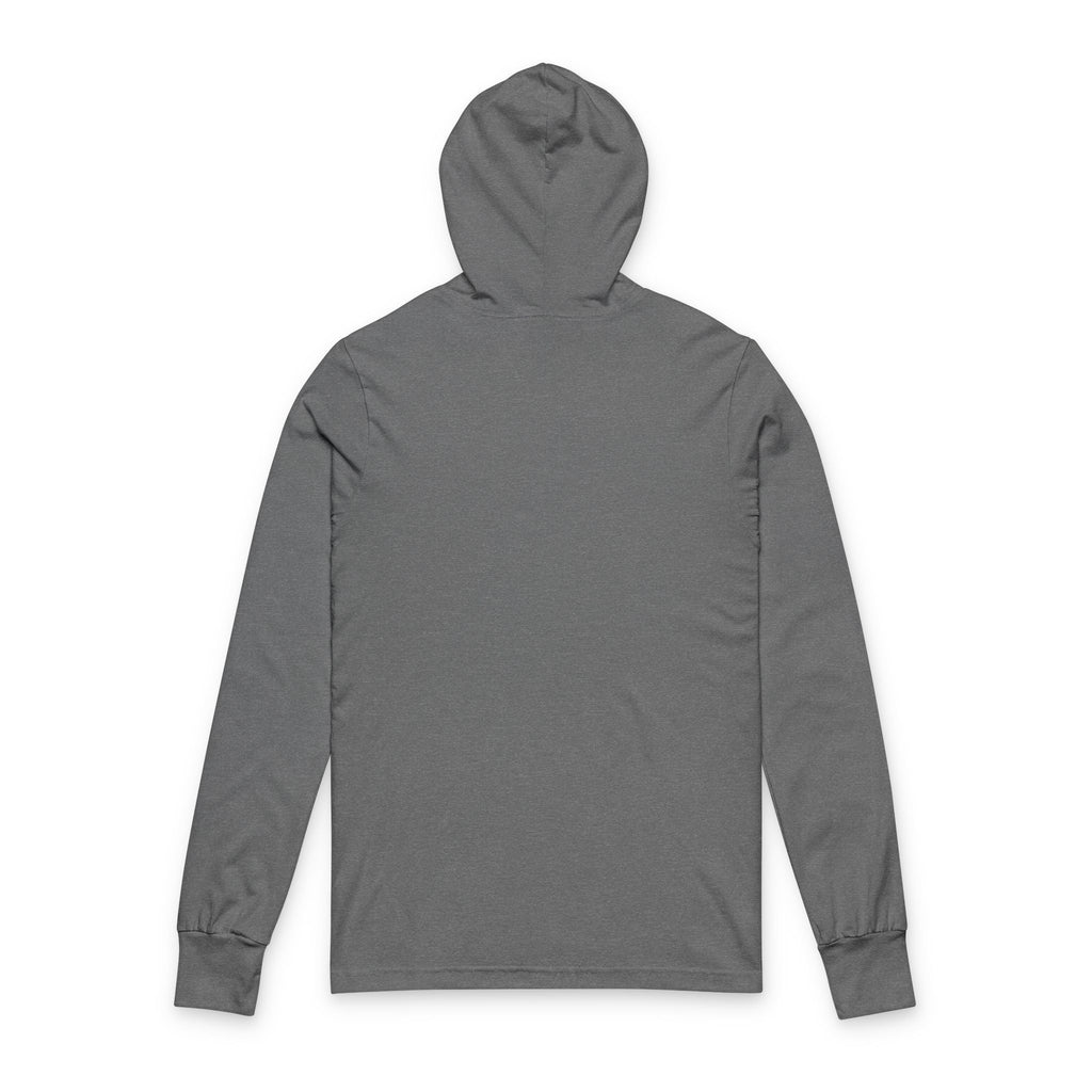 Born to be a Problem Long-Sleeve Hooded Tee — Western Skull & Feather Graphic