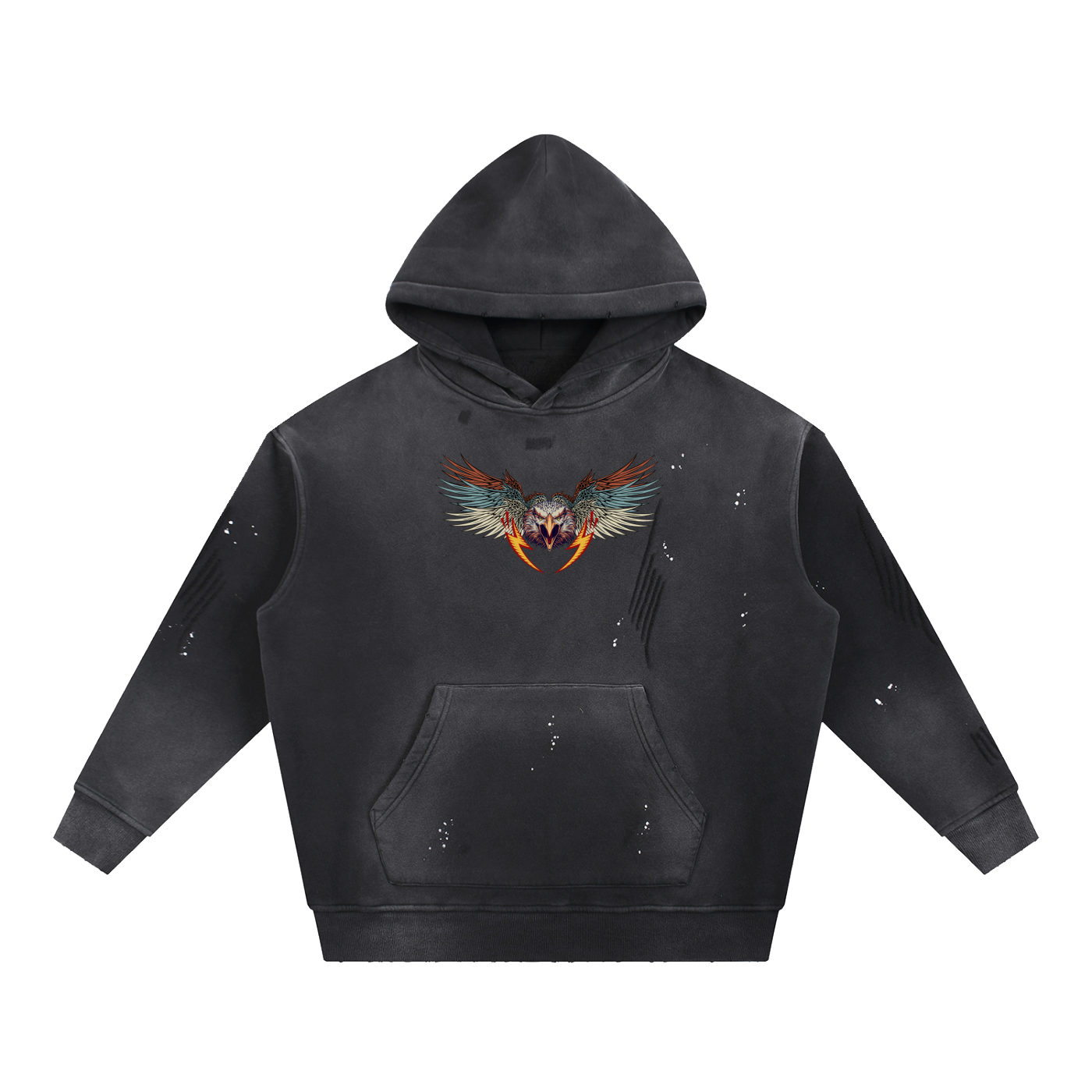 Vintage Washed Frayed Fleece Hoodie - Reckless Darling World Tour