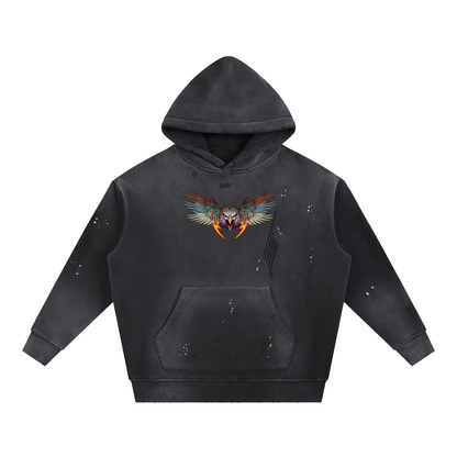 Vintage Washed Frayed Fleece Hoodie - Reckless Darling World Tour