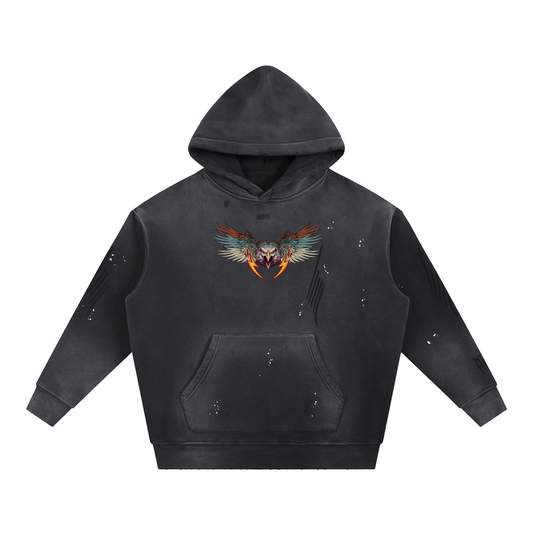 Vintage Washed Frayed Fleece Hoodie - Reckless Darling World Tour
