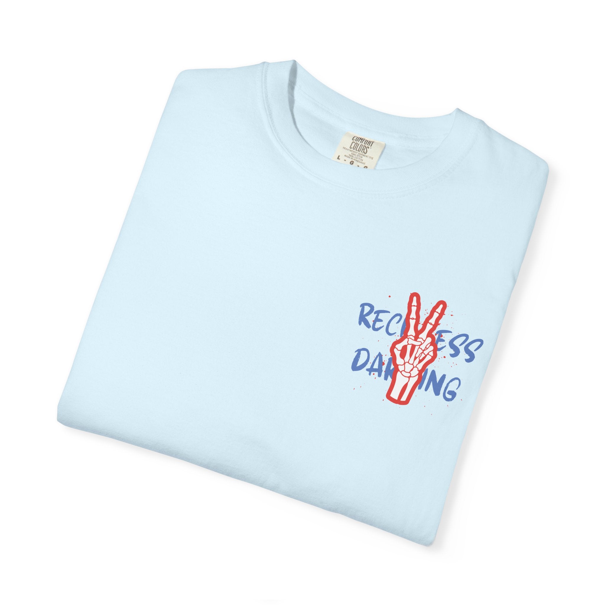 Red White and Reckless T-Shirt — Patriotic Peace-Sign Graphic Tee