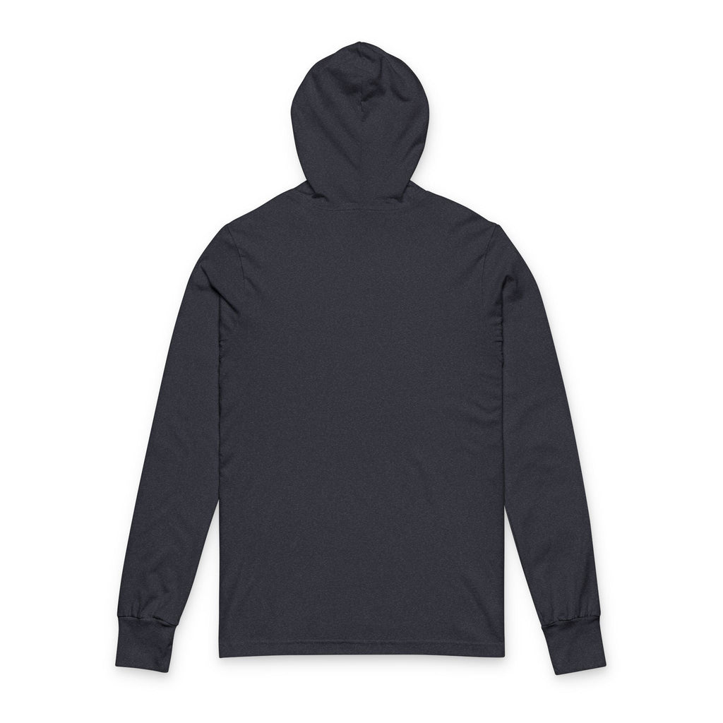Born to be a Problem Long-Sleeve Hooded Tee — Western Skull & Feather Graphic