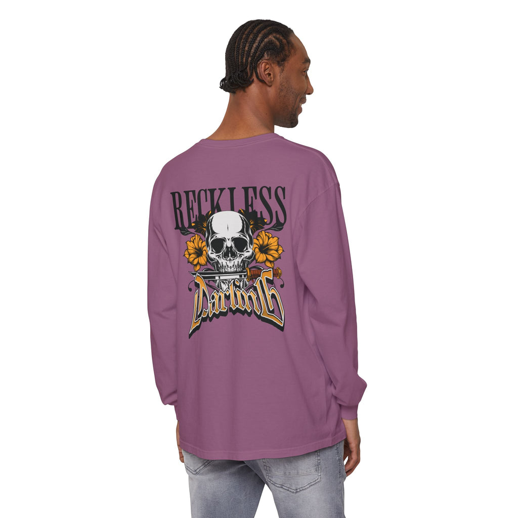 Reckless Darling Long Sleeve Shirt — Skull & Sunflower Graphic