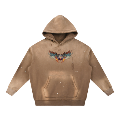 Vintage Washed Frayed Fleece Hoodie - Reckless Darling World Tour