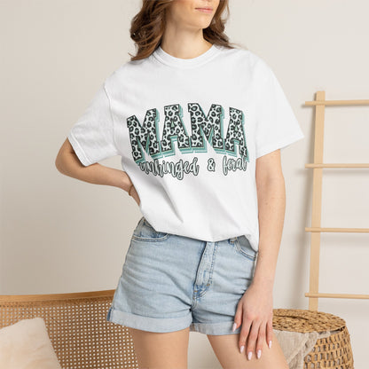 Mama Mom Leopard Print T-Shirt — Mama Managed & Fed Graphic Tee