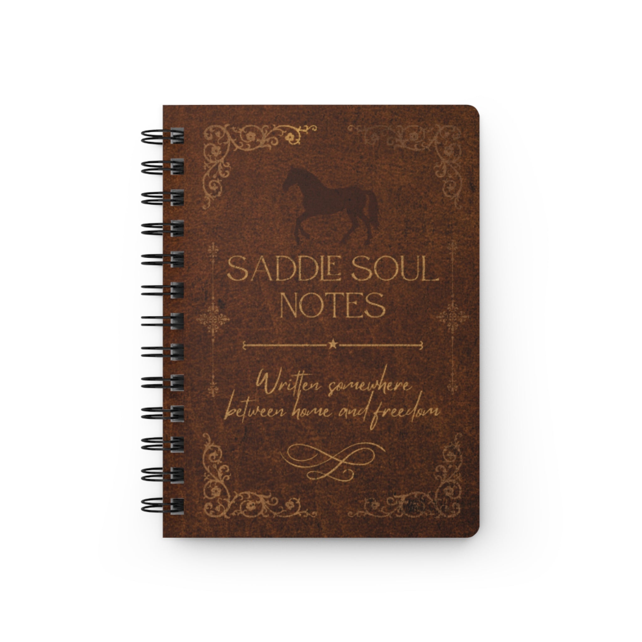 Saddle Soul Notes Spiral Journal — Rustic Equestrian Notebook for Horse Lovers