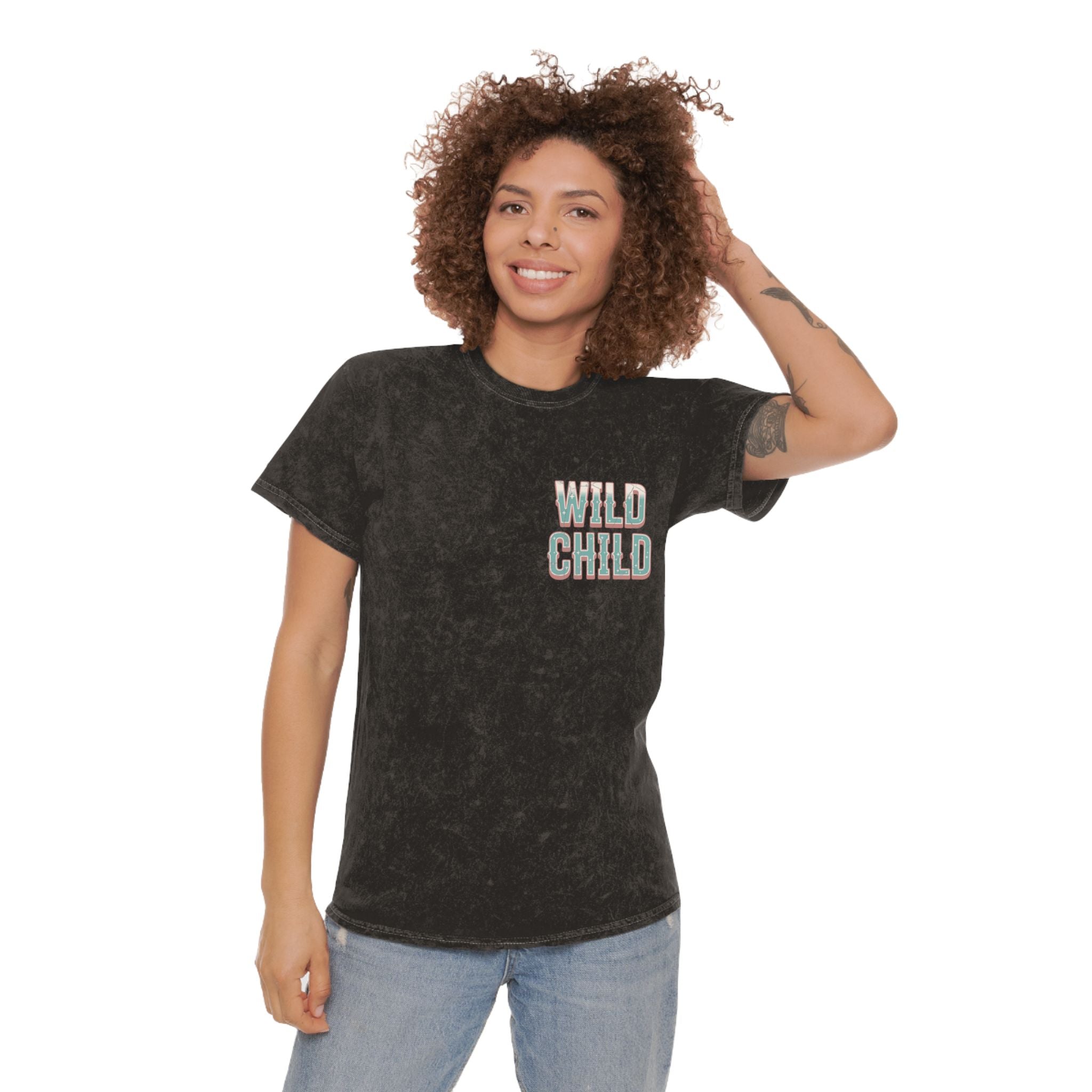 Wild Child Mineral Wash T-Shirt — Vintage Pastel Graphic Tee