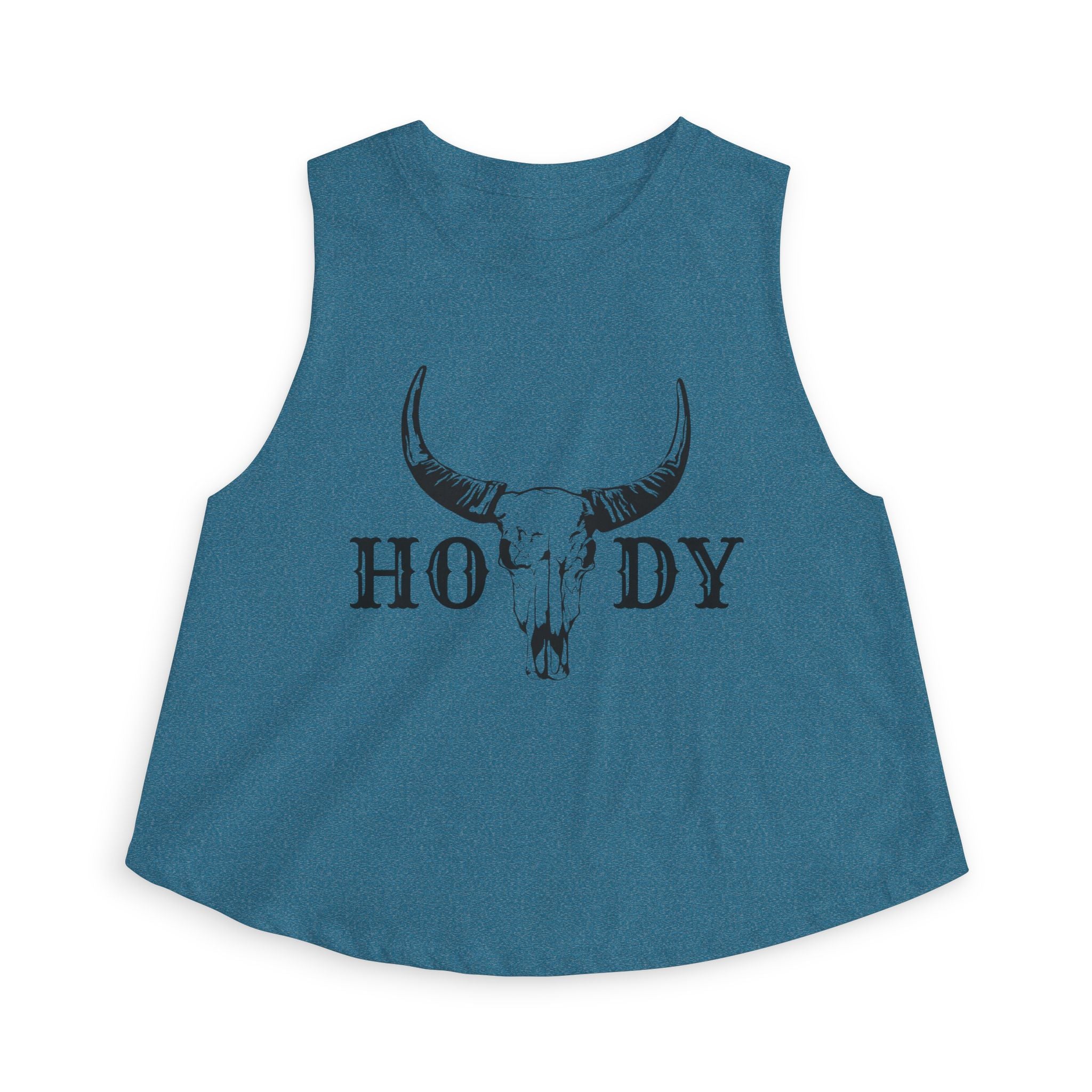 Cow Skull 'Howdy' Crop Top – Western Graphic Women's Tank