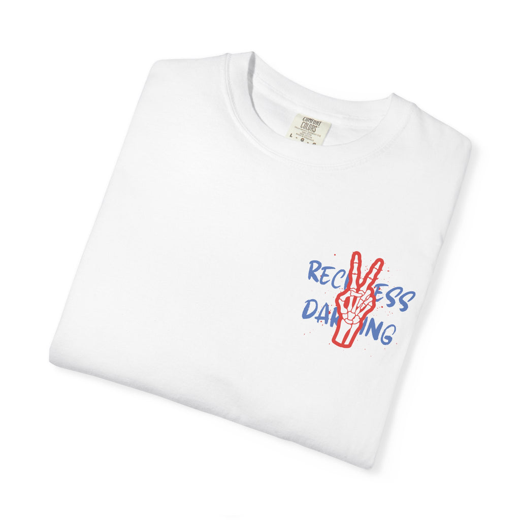 Red White and Reckless T-Shirt — Patriotic Peace-Sign Graphic Tee