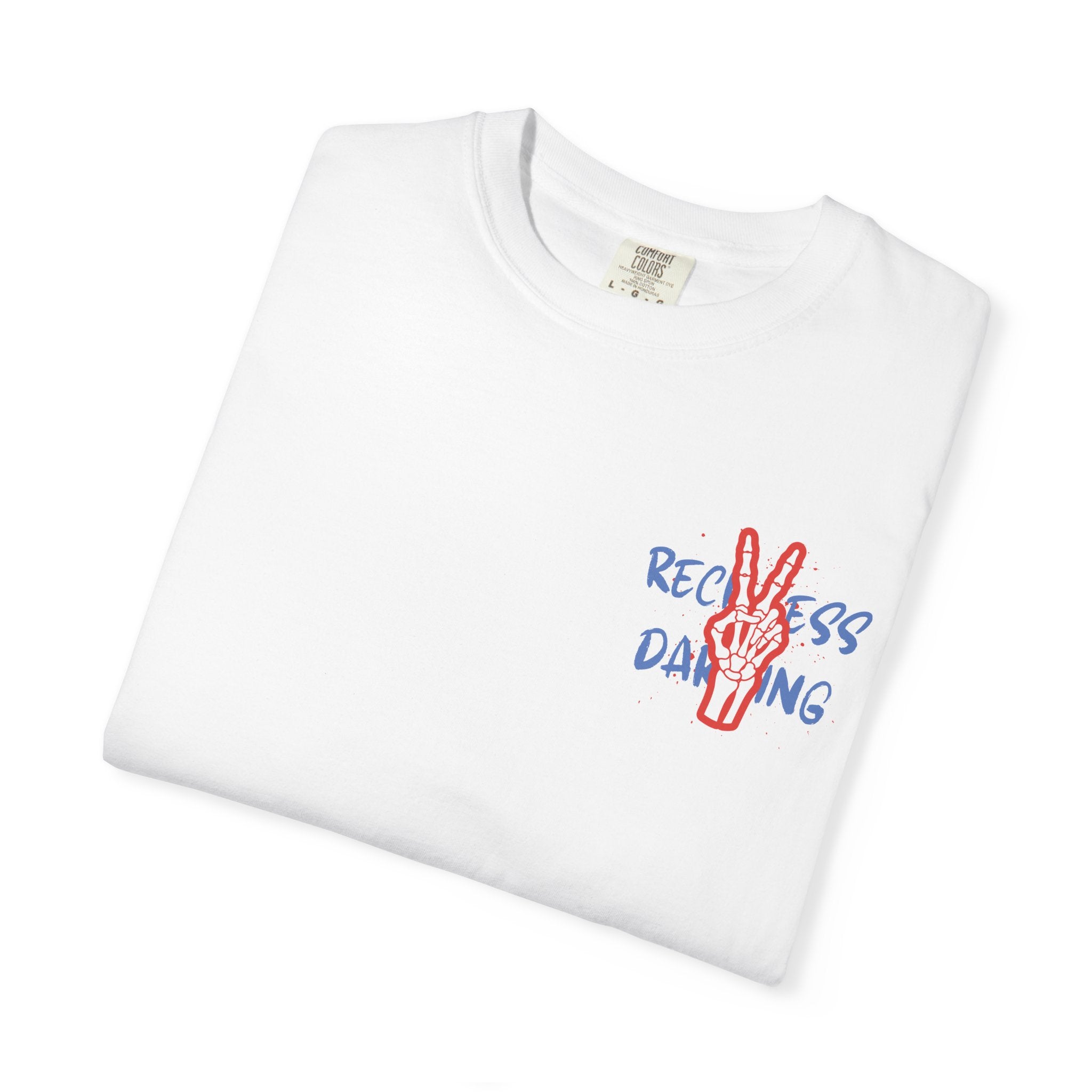 Red White and Reckless T-Shirt — Patriotic Peace-Sign Graphic Tee