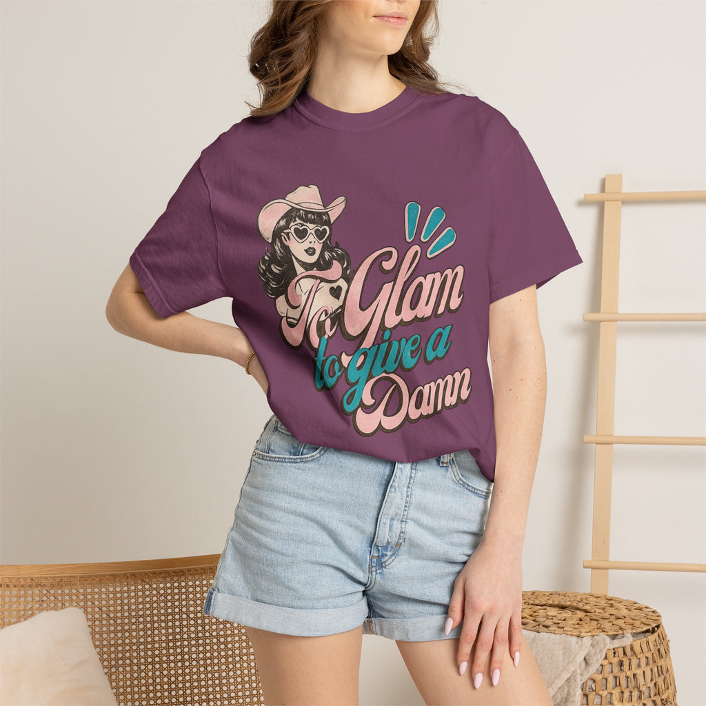 Retro Cowgirl 'To Glam to Give a Damn' Graphic Tee